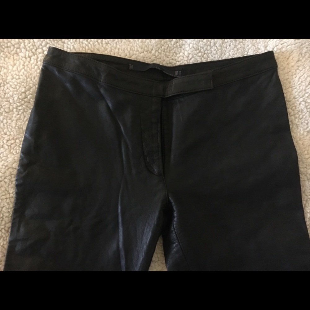 Zara Woman Studio Black Leather Pants